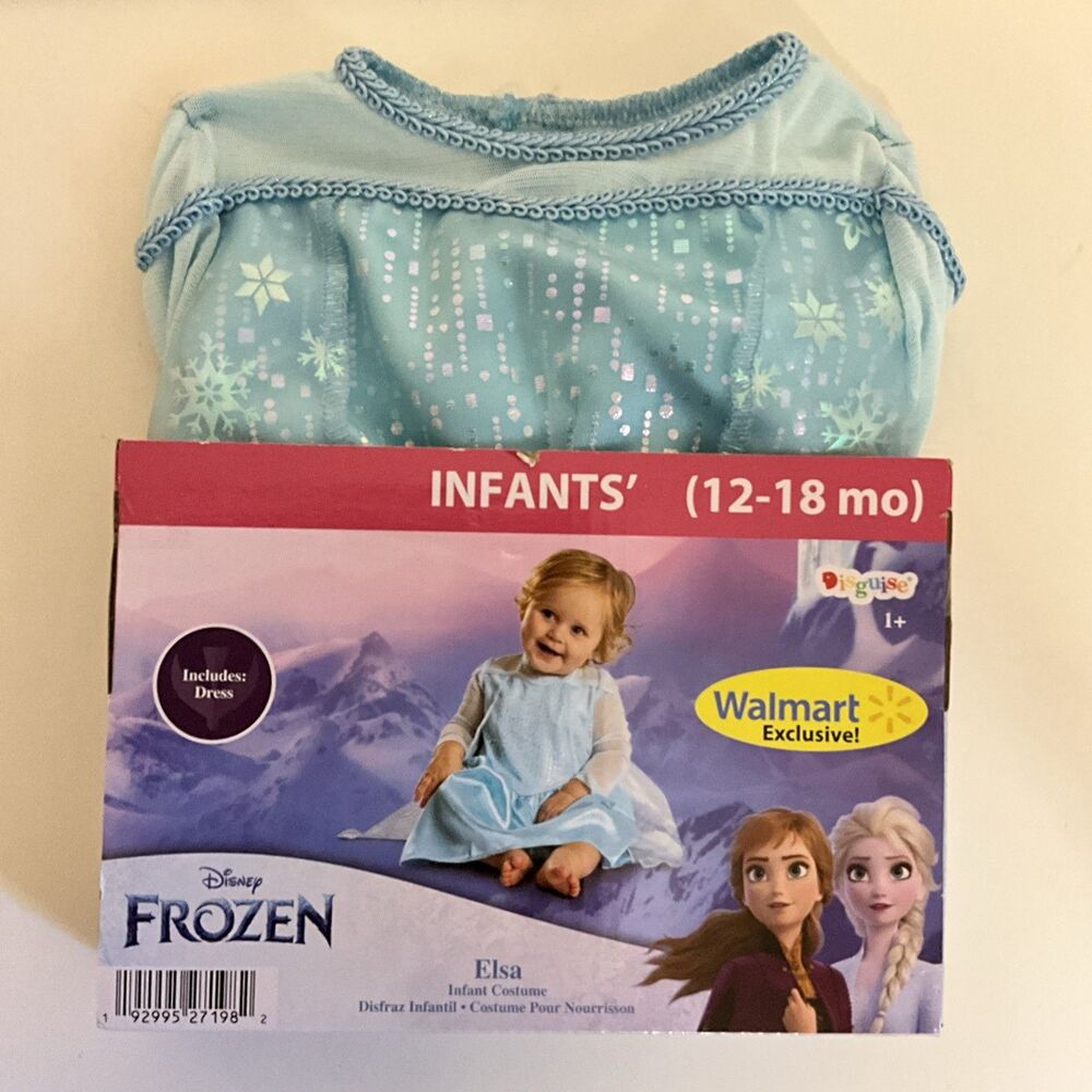 Disney Frozen Elsa Halloween Costume Dress up for Infant, Size 12-18 Months